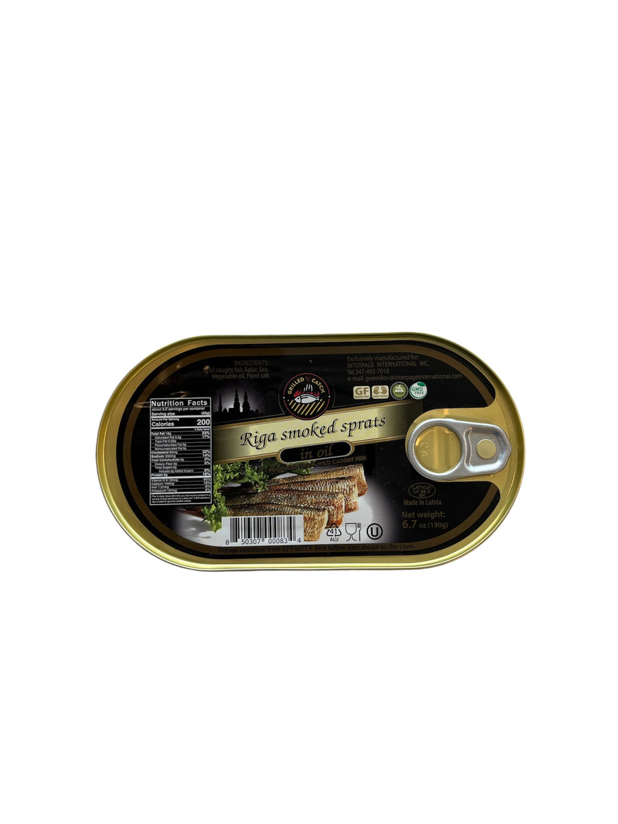 'GRILLED CATCH' RIGA SMOKED SPRATS IN OIL 190g – Good Food